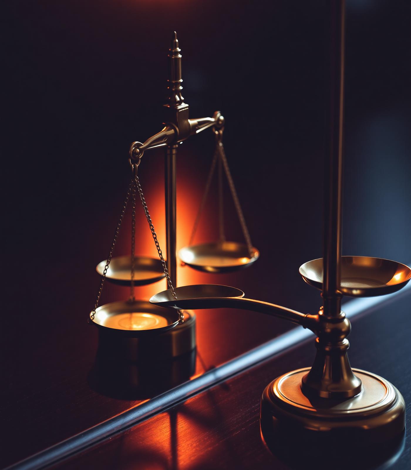 Brass scales of justice